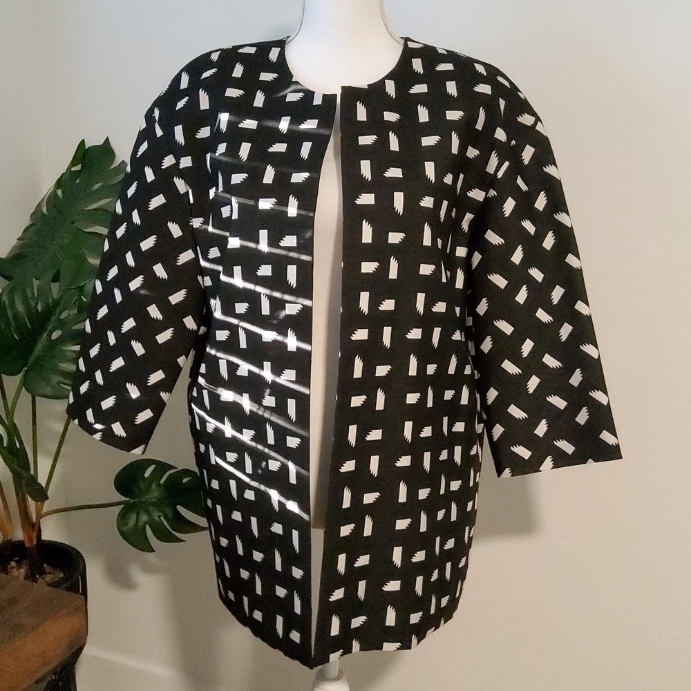 Anne Klein Black & White Pattern Blazer